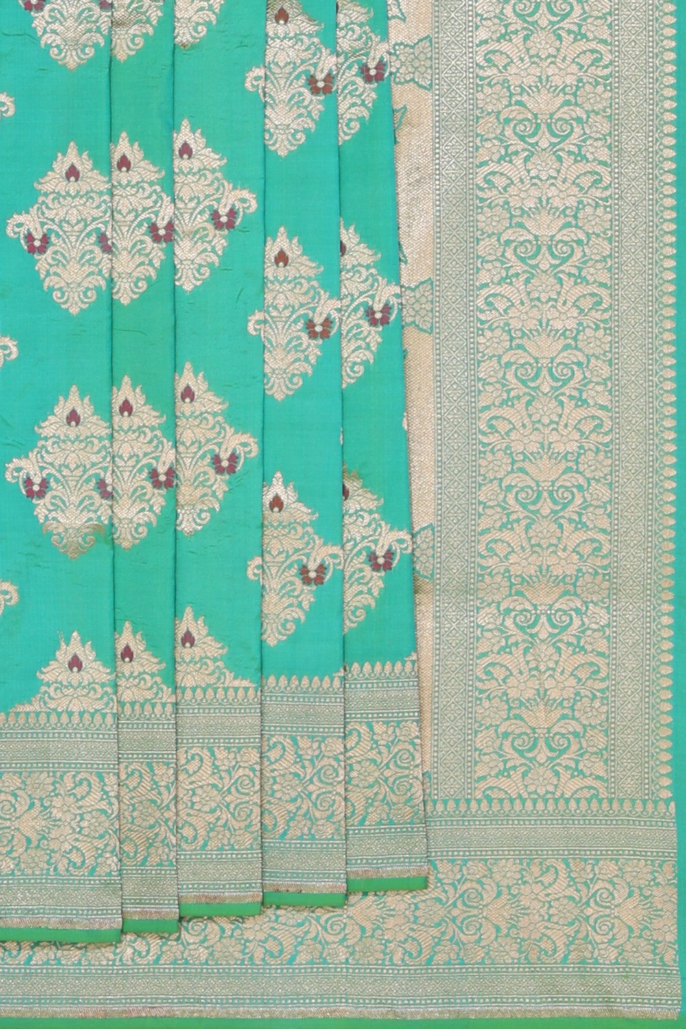 Image of Banarasi Katan Silk Sea Green Saree